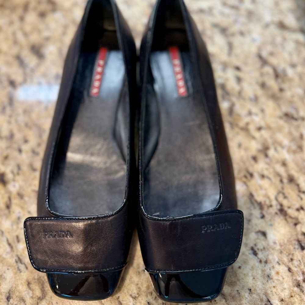 Prada Black Patent Leather Flats - 36.5
